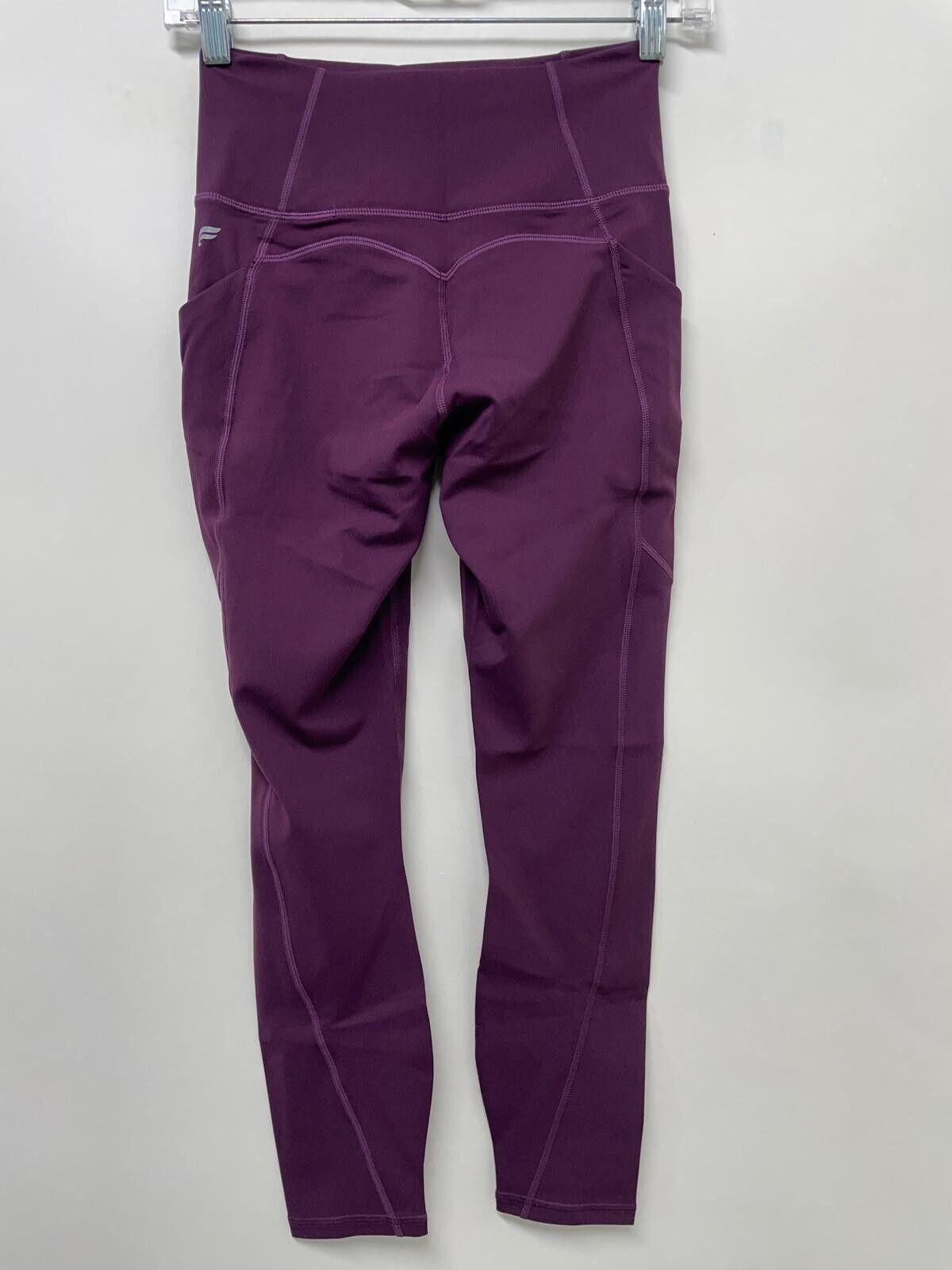 Fabletics Womens XS Oasis PureLuxe High-Waisted 7/8 Legging Burgundy Pockets NWT