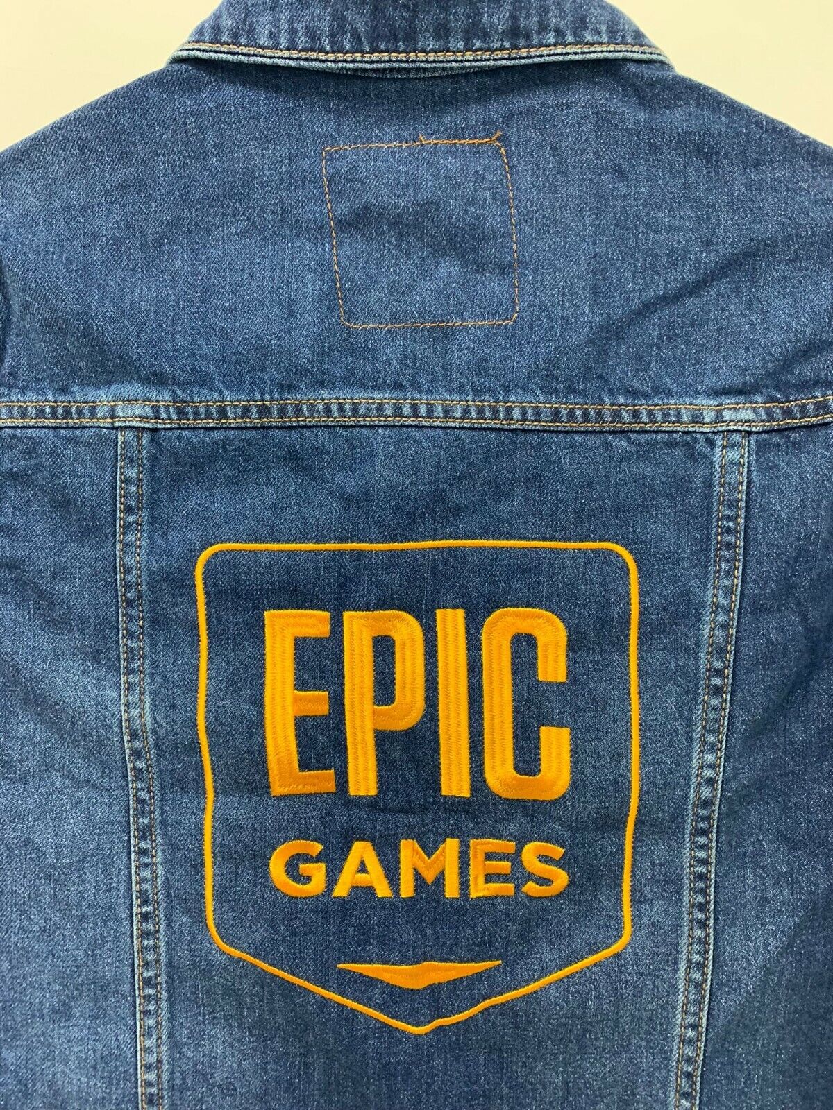 Epic Games Adult XS Blue Denim Jean Jacket Embroidered Fortnite Mens Trucker