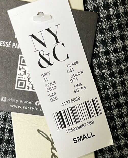 RD Style NY&C Womens S Eva Mixed Plaid Ponte Blazer Charcoal 41278639