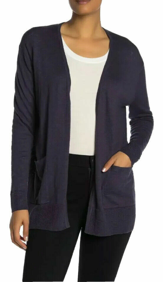 Madewell Womens Lightweight Open Front Patch Pocketed Cardigan Sweater Cotton