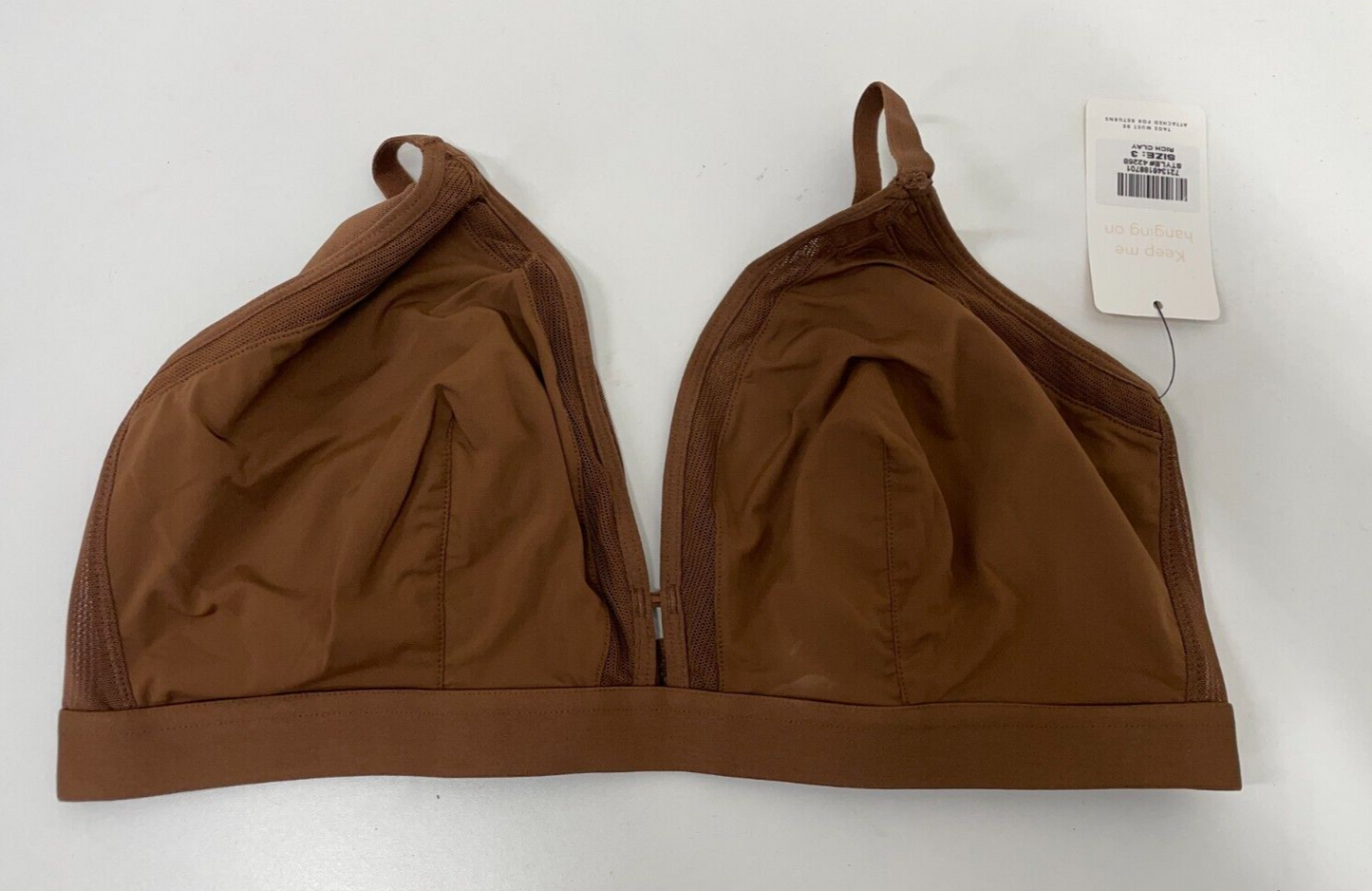 Lively Women's 3 (XL) The Busty Bralette Rich Clay Lightly Lined Adjustable NWT