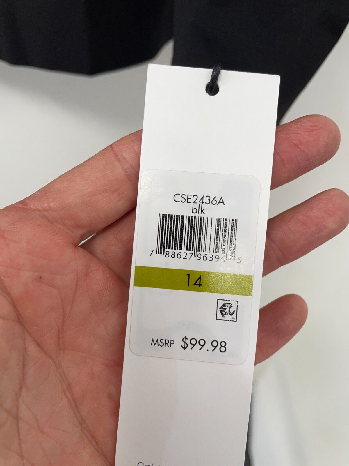 Calvin Klein Womens 14 One Button Blazer Black Long Sleeve Notch Collar CSE2436A