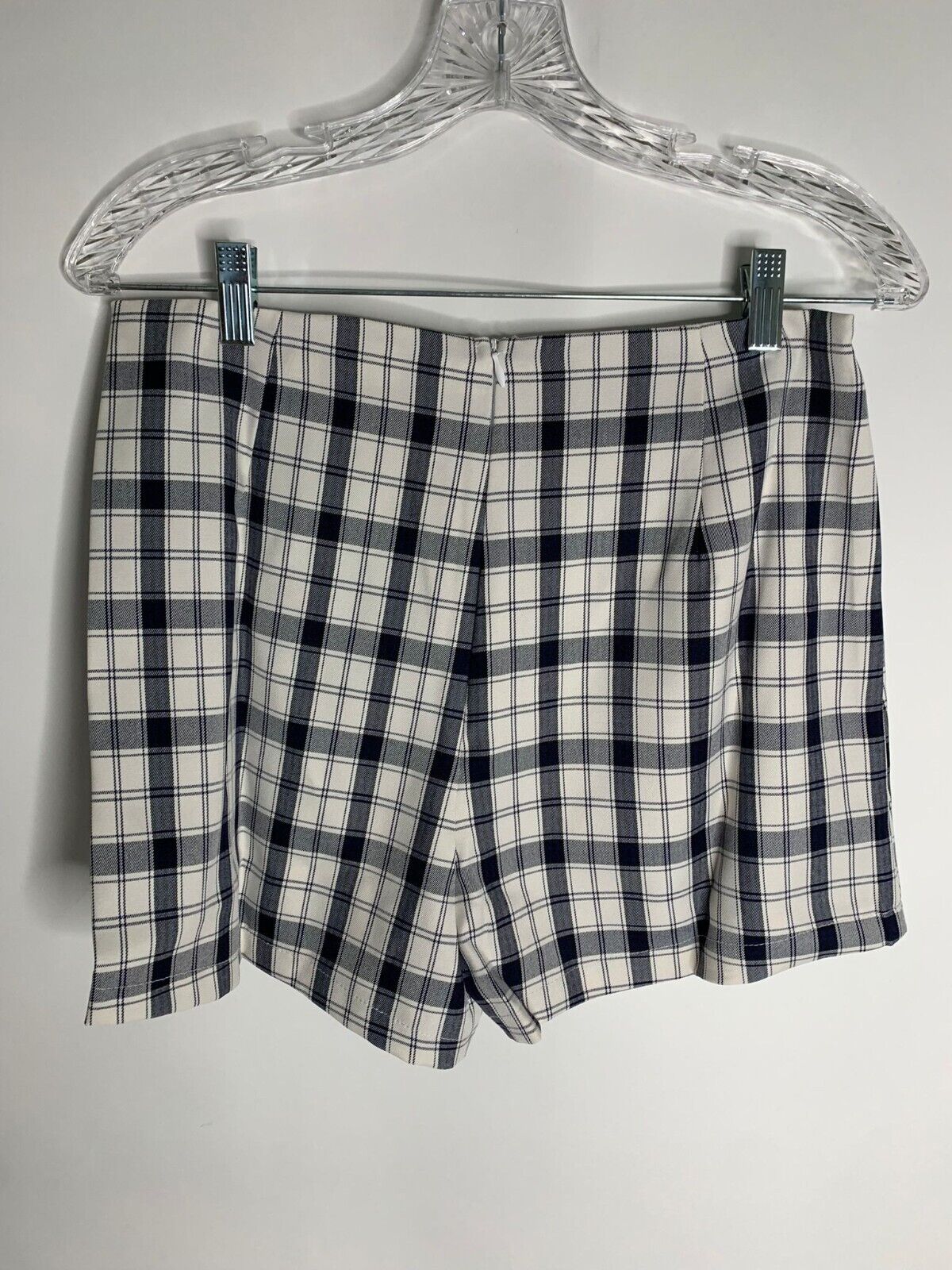 Princess Polly Womens 8 Black White Breanna Check Plaid Shorts Skort High Waist