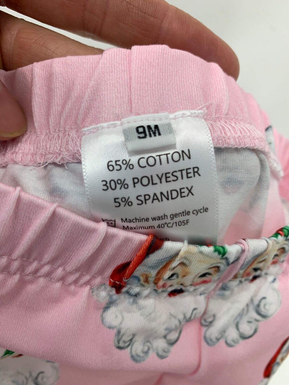 Southern Smocked Co Baby Girls 9M Pink Santa Claus Holly Jolly Set Pajama