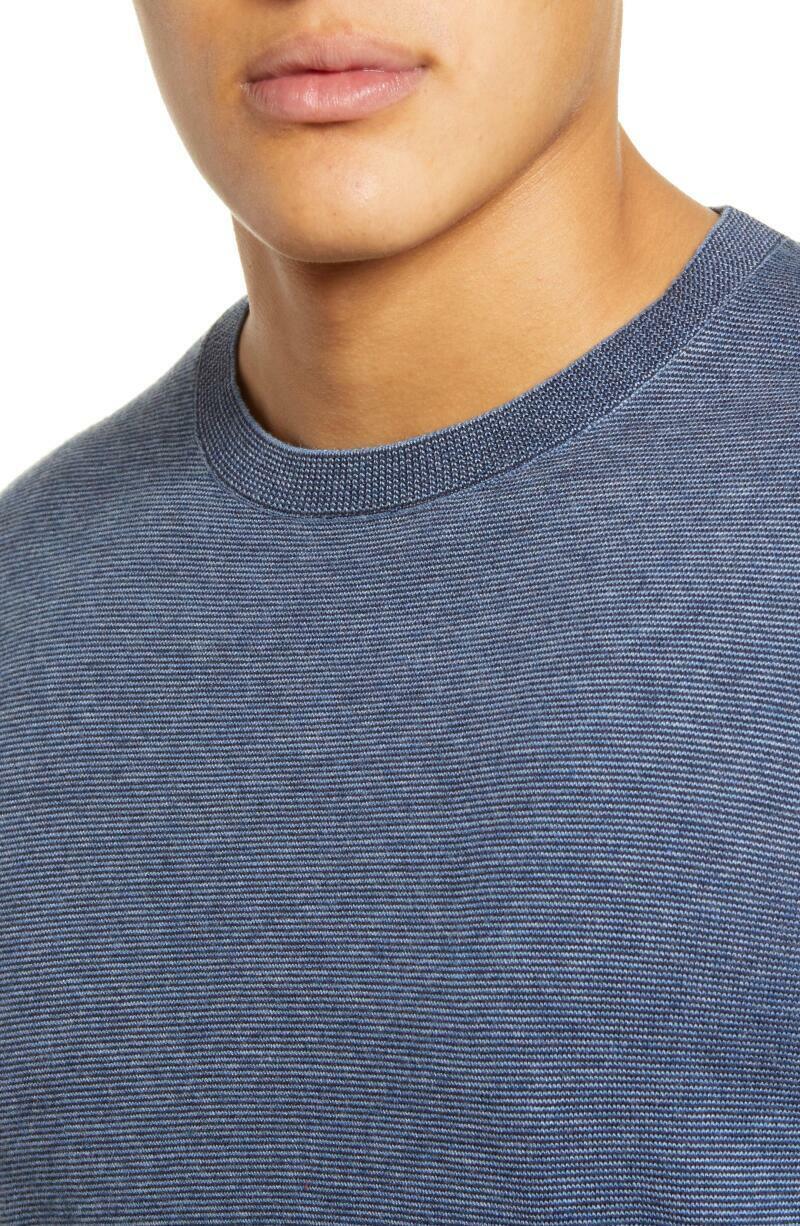 Bonobos Mens XXL Slim Lightweight Stripe Sweater Shirt Blue Long Sleeve Shirt