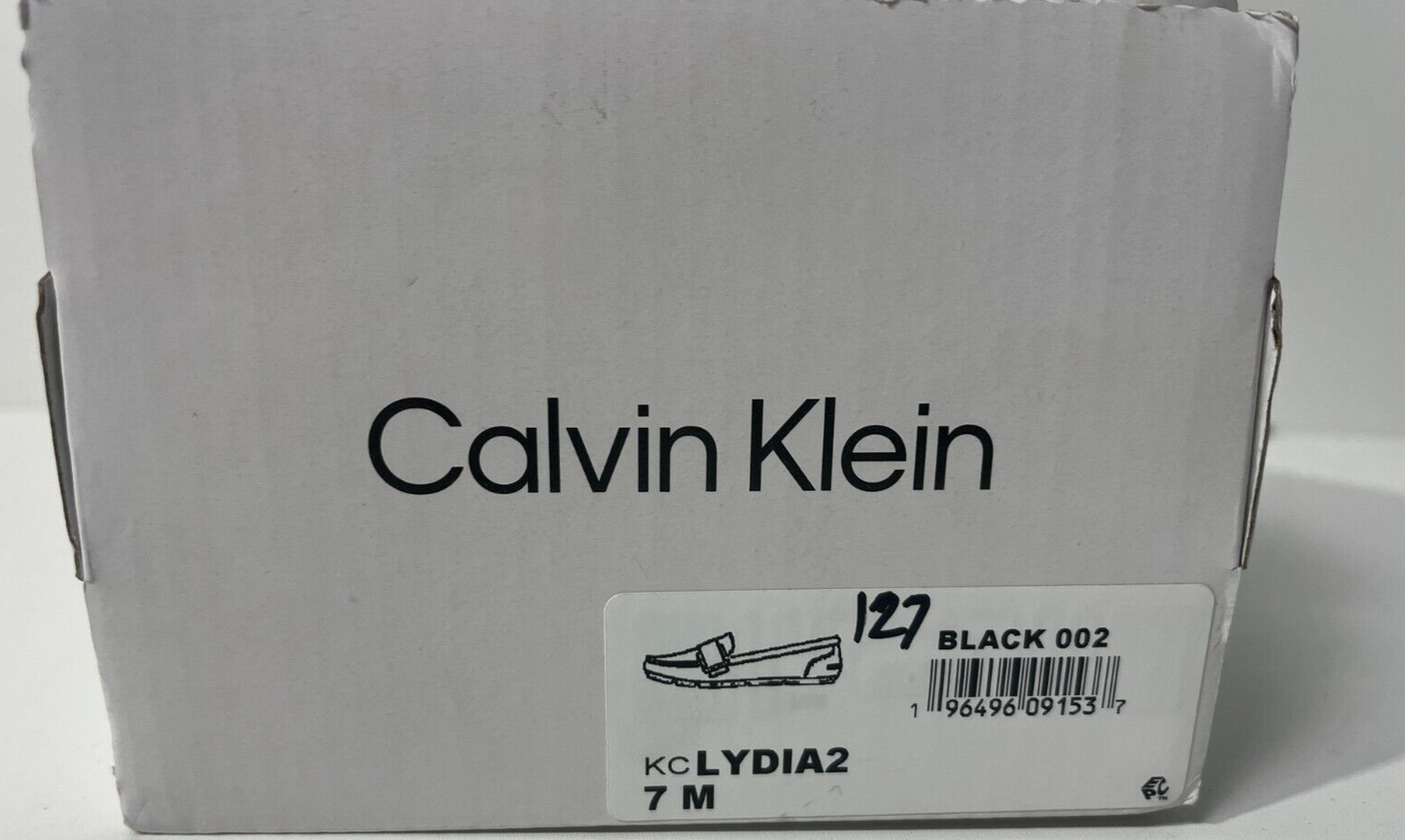 Calvin Klein Women's 7M Lydia Moc Toe Slip On Casual Loafer Shoes Black 556847