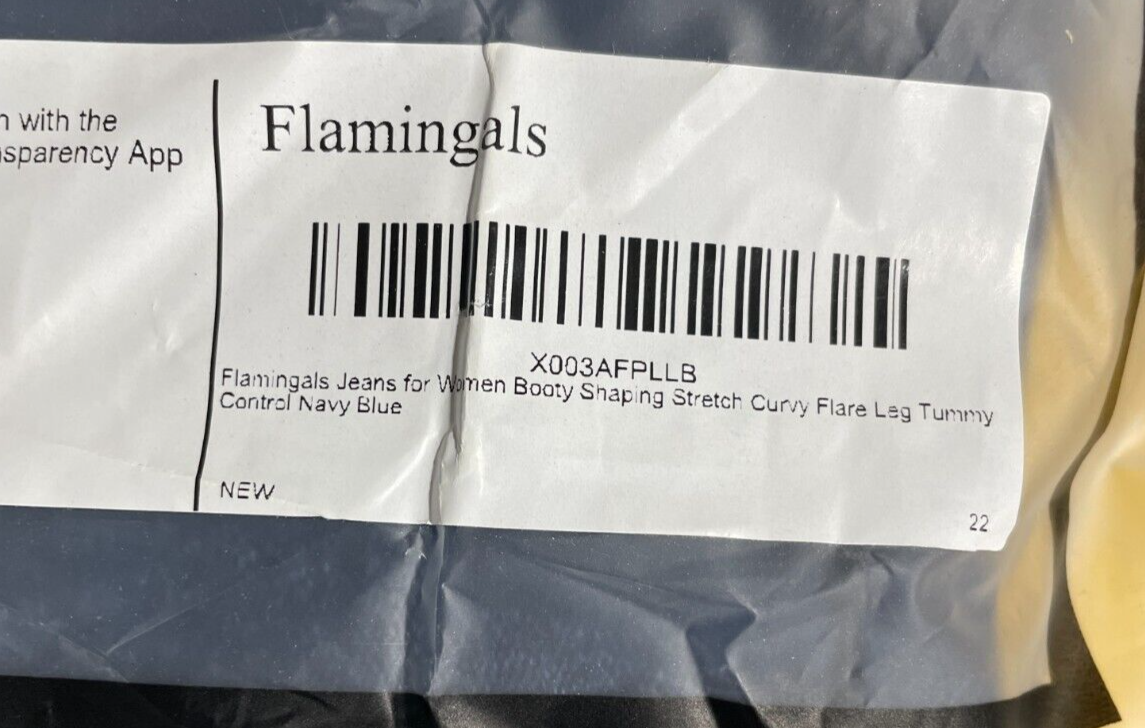 Flamingals Women's 2XL Booty Shaping Stretch Curvy Tummy Control Flare Leg Jean