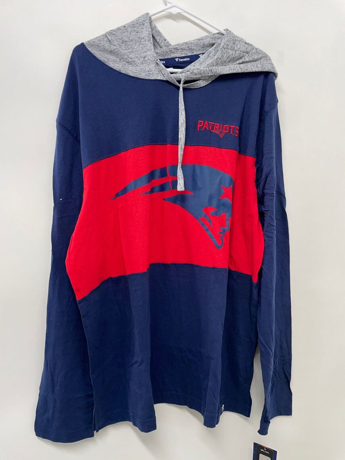 Fanatics New England Patriots Mens 2XL Navy Long Sleeve Hoodie T Shirt Unmatched