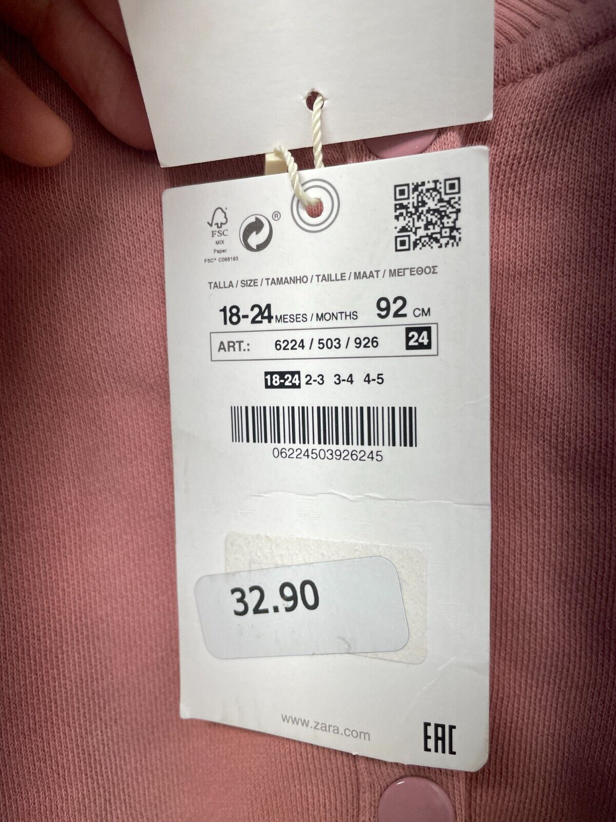 Zara Kids Girls 18-24M Fantastic Soul Jacket Pink Snap Button Front 6224/503