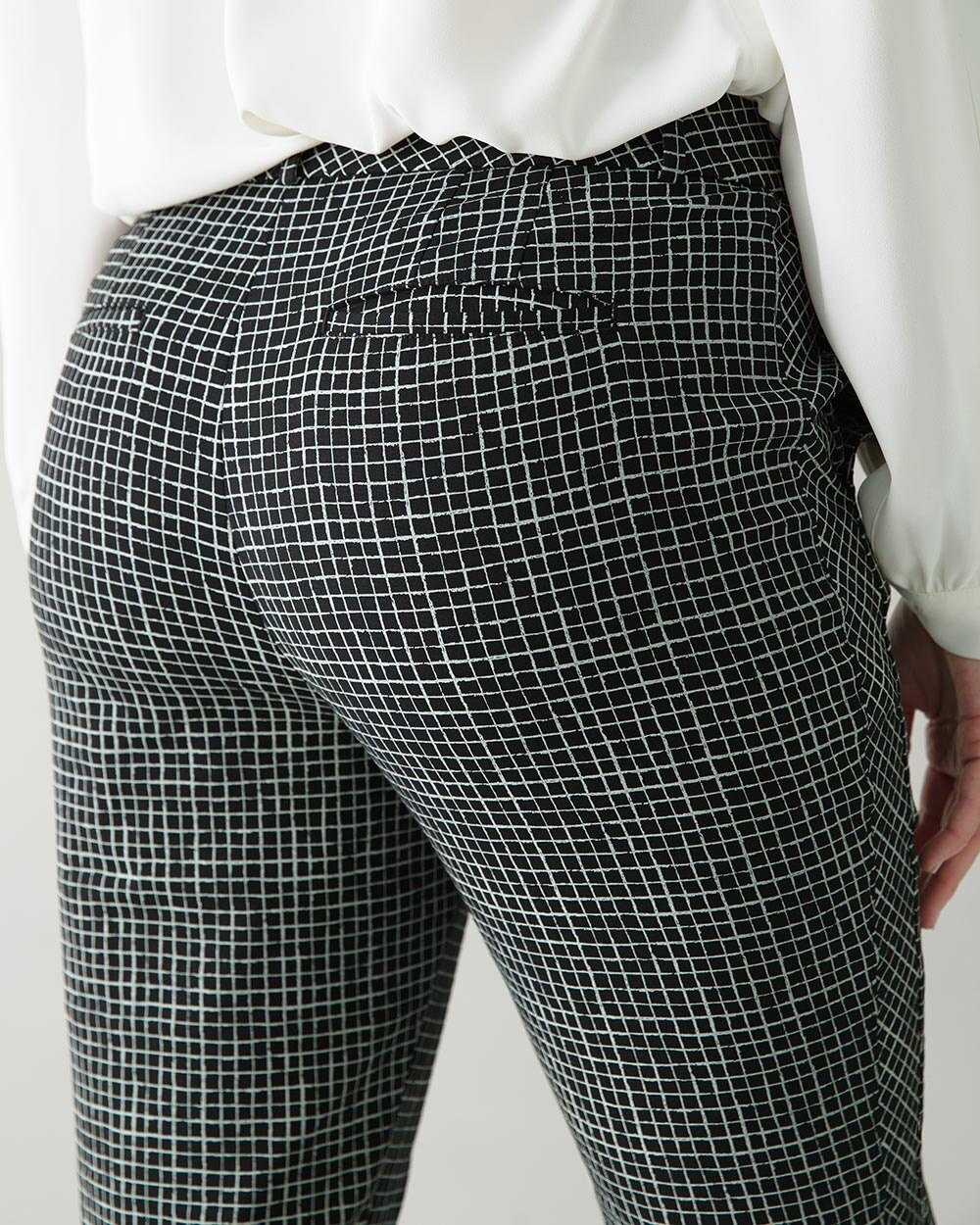 White House Black Market Women 8 Curvy-Fit Plaid Comfort Stretch Slim Ankle Pant