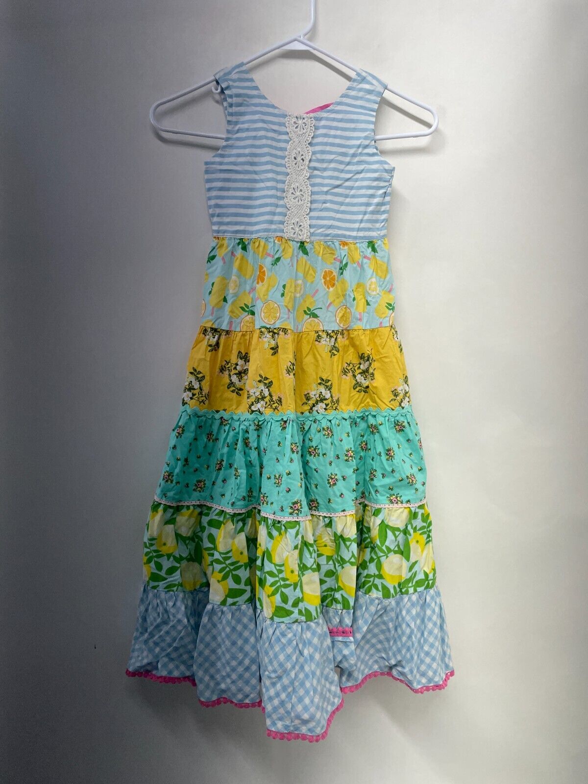 Matilda Jane Girls 6 Sweet Trip Maxi Dress Lemons Easter Spring Tiered 27025D