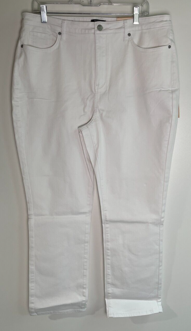 NYDJ Women's 16 Curve Shaper Sheri Slim Ankle Jeans Optic White MFOSSA8911