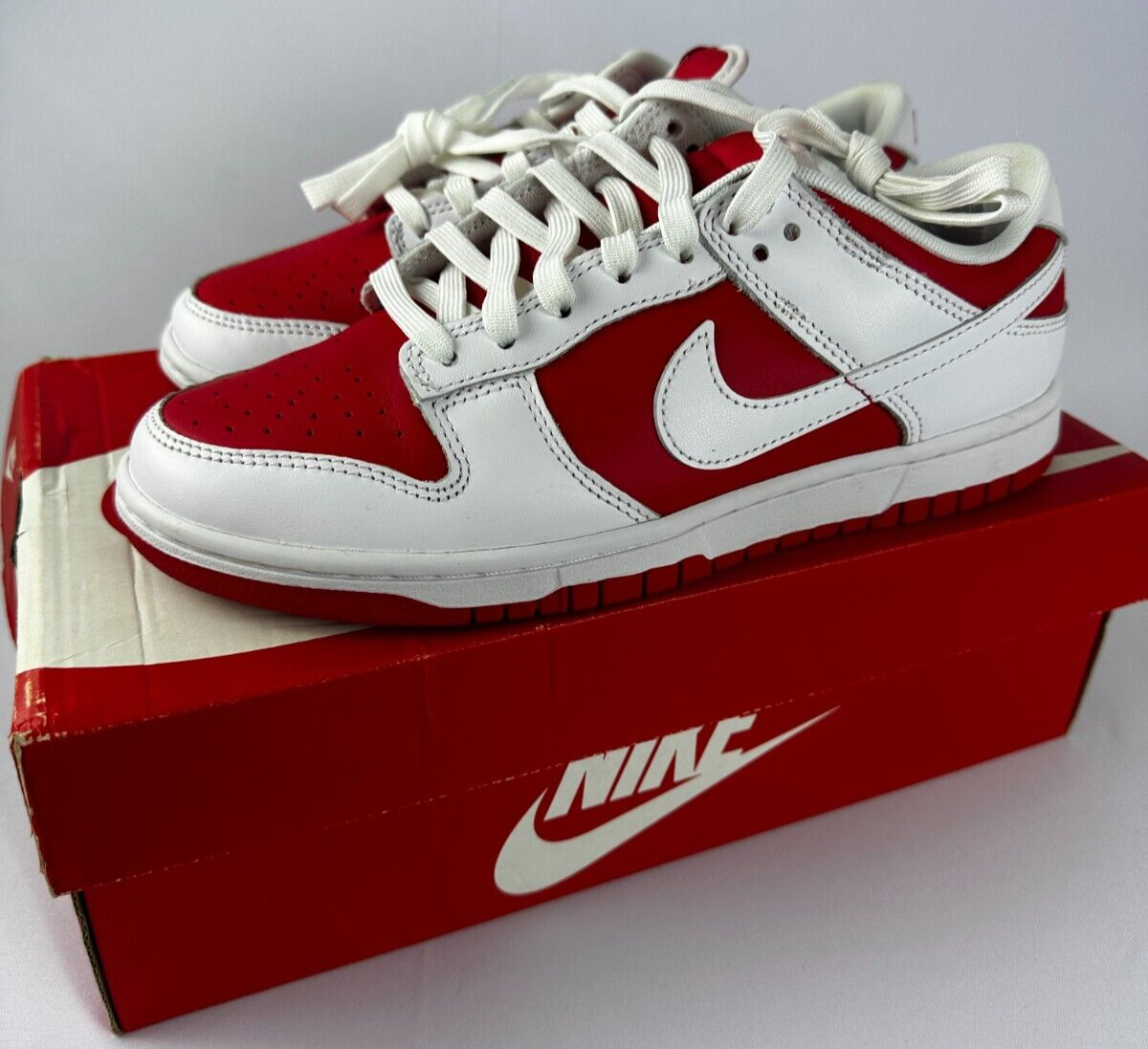 Nike Men's 8 Dunk Low Championship Red Lace Up Casual Sneaker Shoes DD1391 600