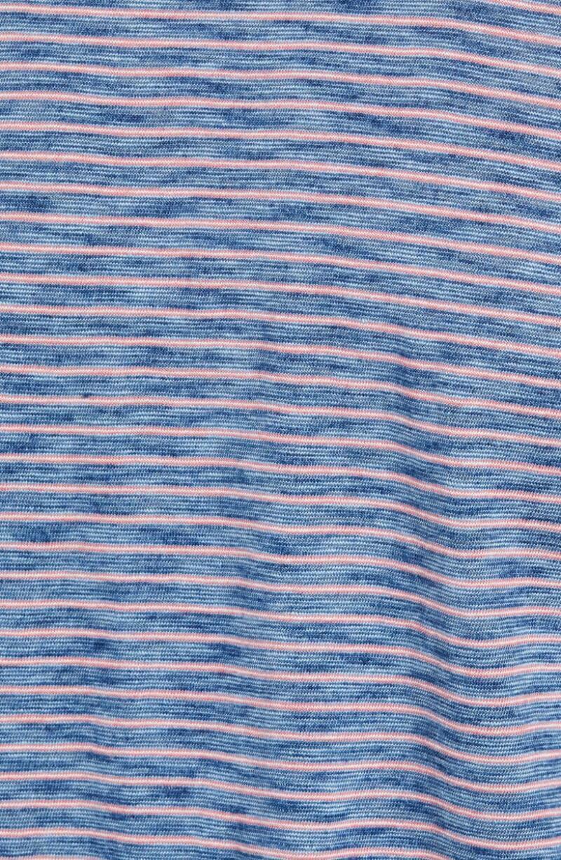Faherty Mens XXL Baypoint Stripe Feeder Stripe Jersey Polo Slub Indigo Shirt