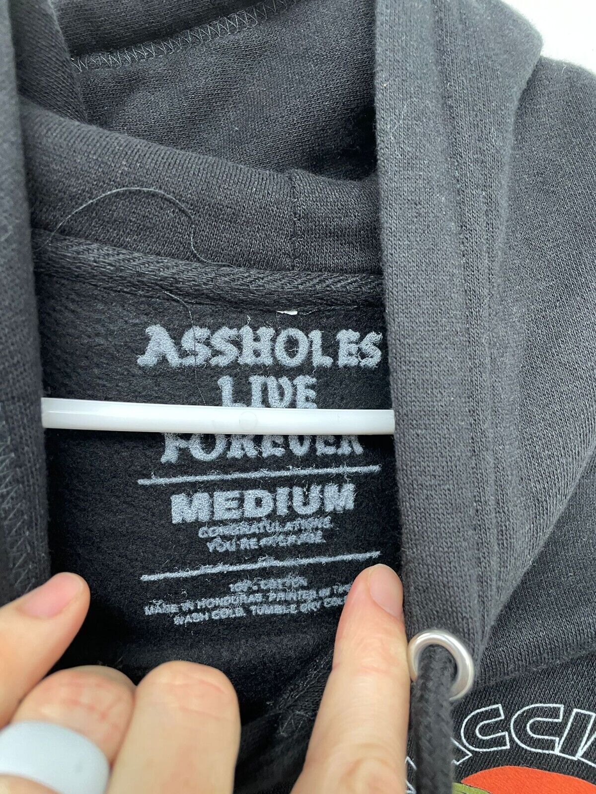 A**holes Live Forever Linda Finegold ALF M Black Vaccinated I Was Hoodie Child