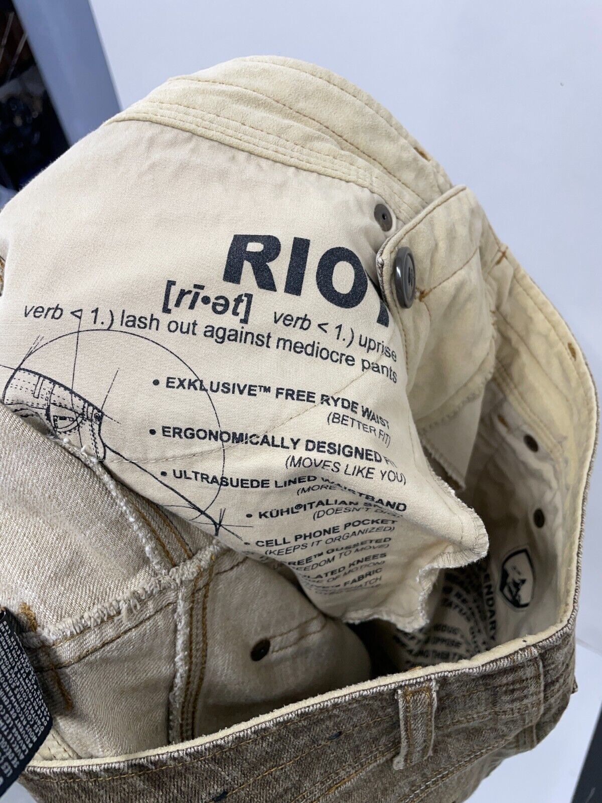 Kuhl Rydr Mens 32x34 Vintage Patina Dye Jeans Brown Denim Straight Leg Stretch