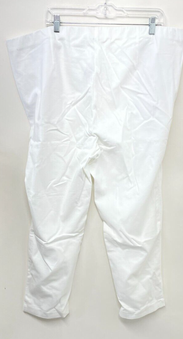 J Jill Womens 22W Cotton Essential Stretch Pants White Pull On 215774