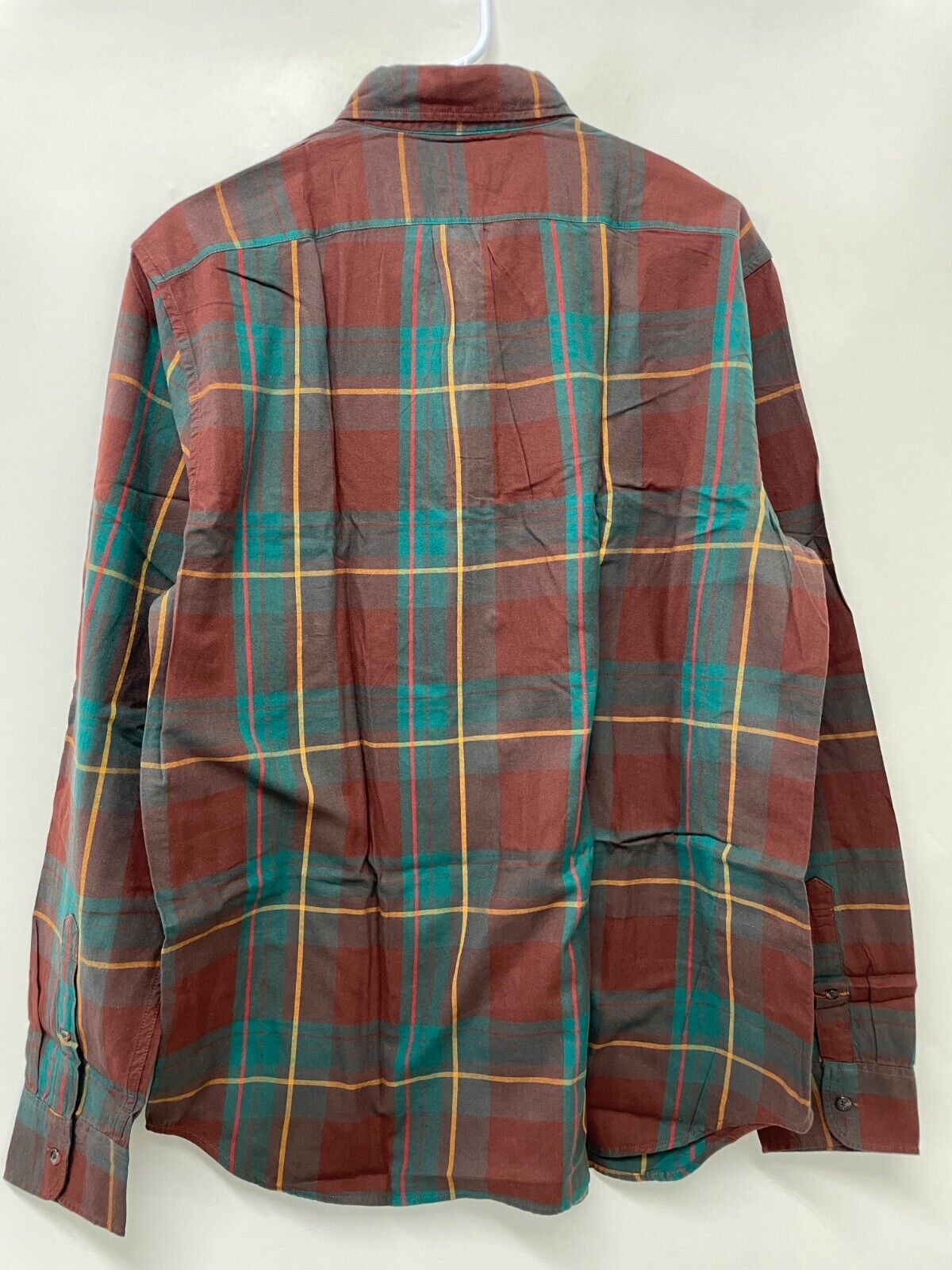 J Crew Mens L Brushed Twill Button Up Shirt Aaron Brown Plaid Classic Fit BJ463