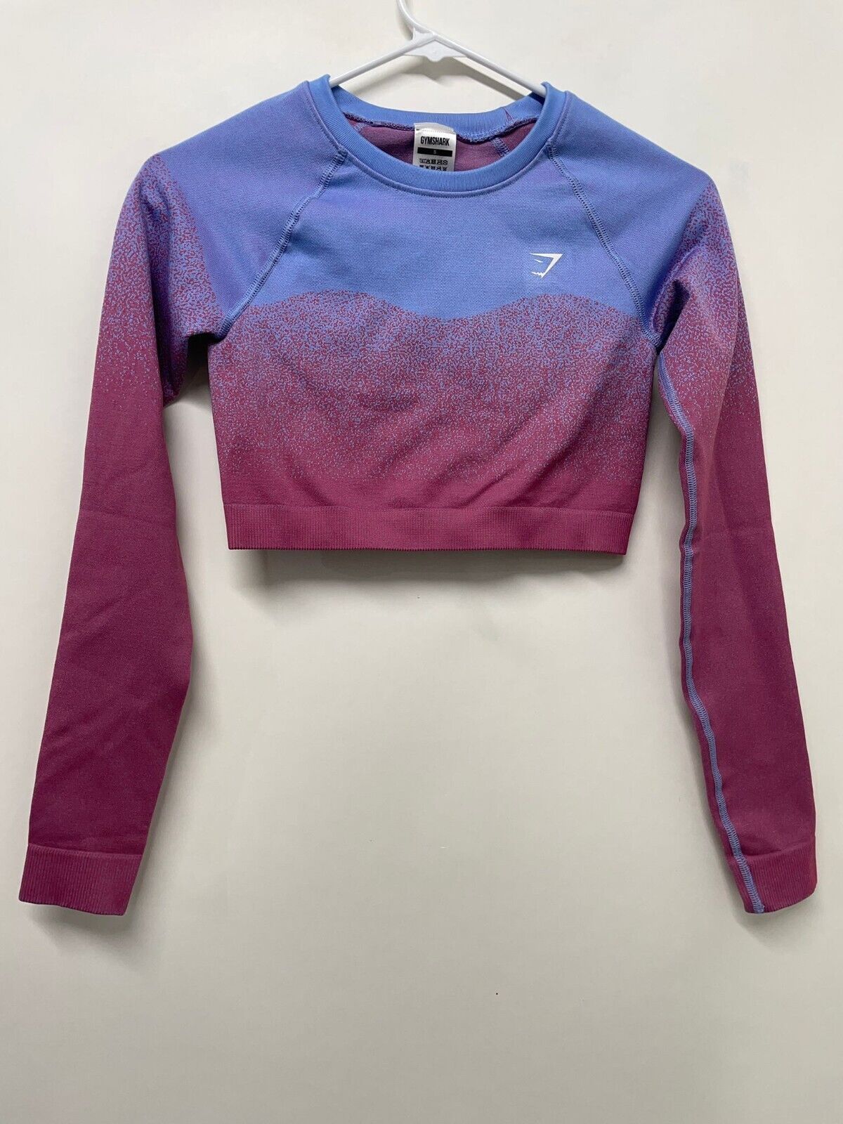 Gymshark Womens Adapt Seamless Ombre Long Sleeve Crop Top Gym Active Rose Pink