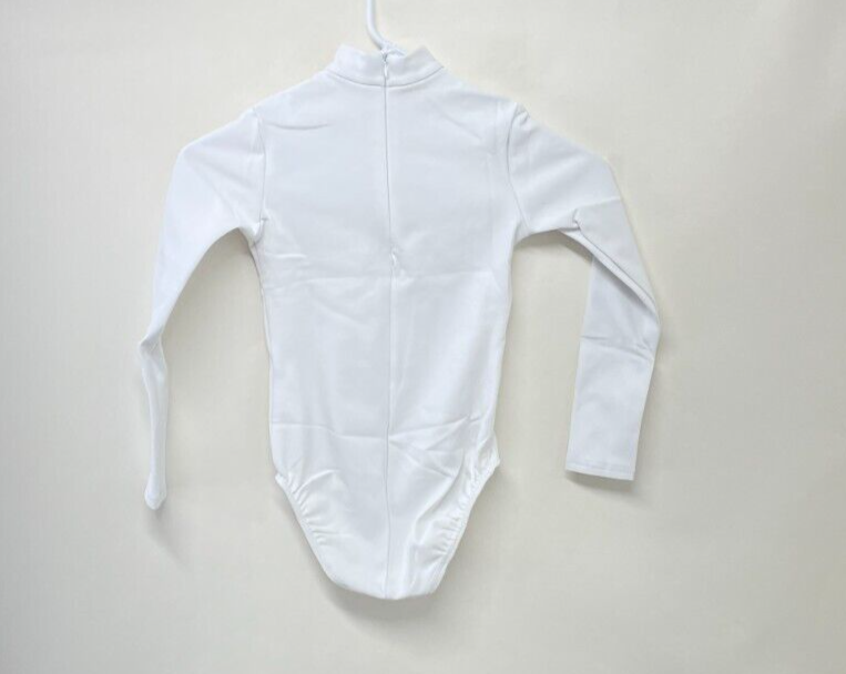 IceDress Girls S Thermal Body White Figure Skating Bodysuit Leotard Long Sleeve