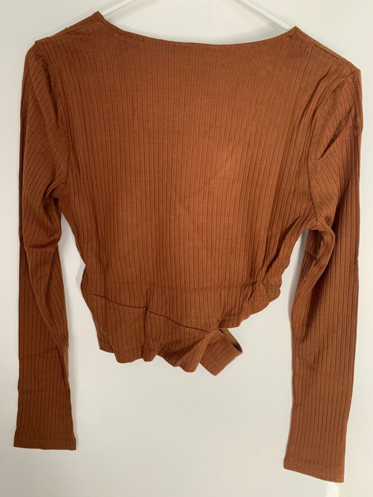 Petite Studio NYC Womens S Bonnie Crop Top Cinnamon Brown