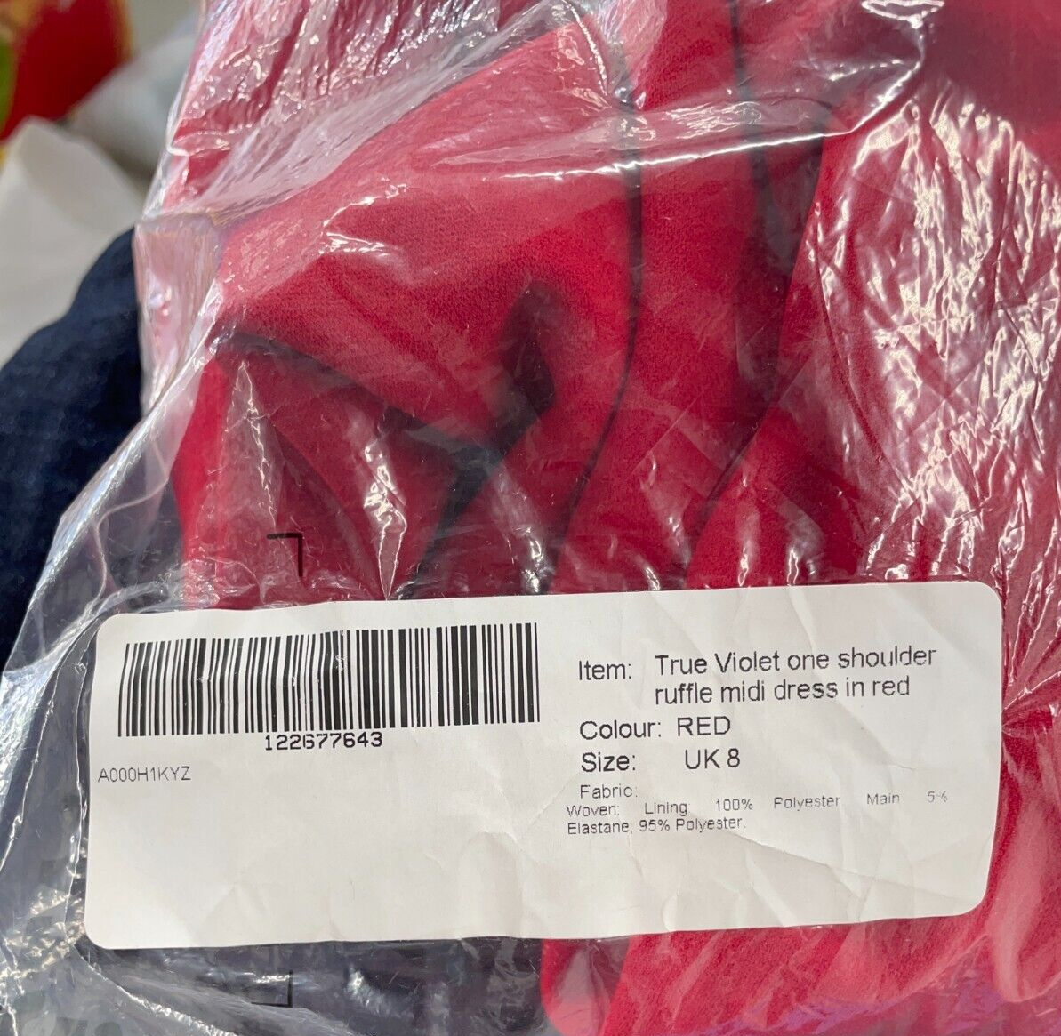 True Violet ASOS Women's 4 One Shoulder Ruffle Midi Dress Red One Shoulder NWT