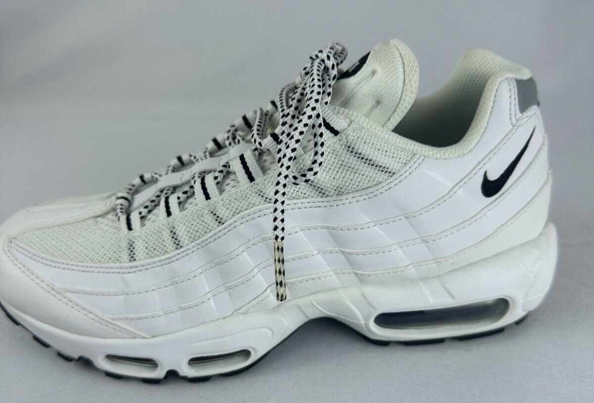 Nike Mens 7.5 Air Max 95 'White/Black' Running Shoes Sneakers 609048-109