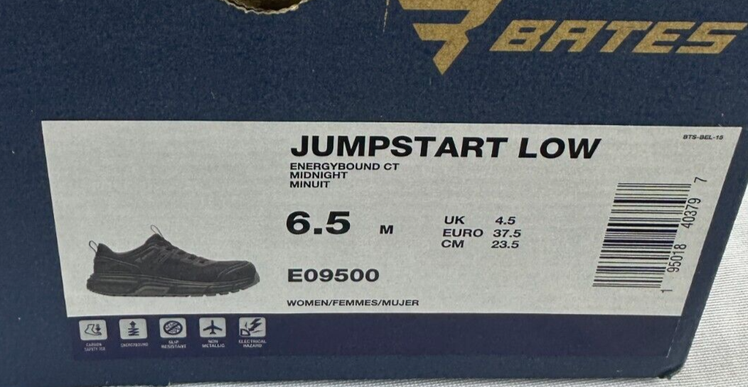Bates Womens 6.5 JumpStart Low Top EnergyBound Carbon Safety Toe Midnight E09500