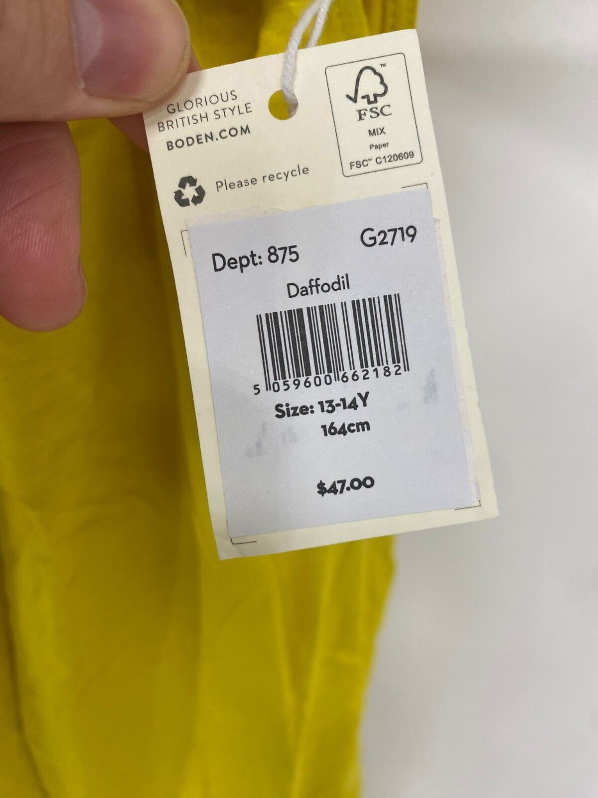 Boden Girls 13/14Y G2719 Charlie Pom Jersey Romper Daffodil One Piece Cotton