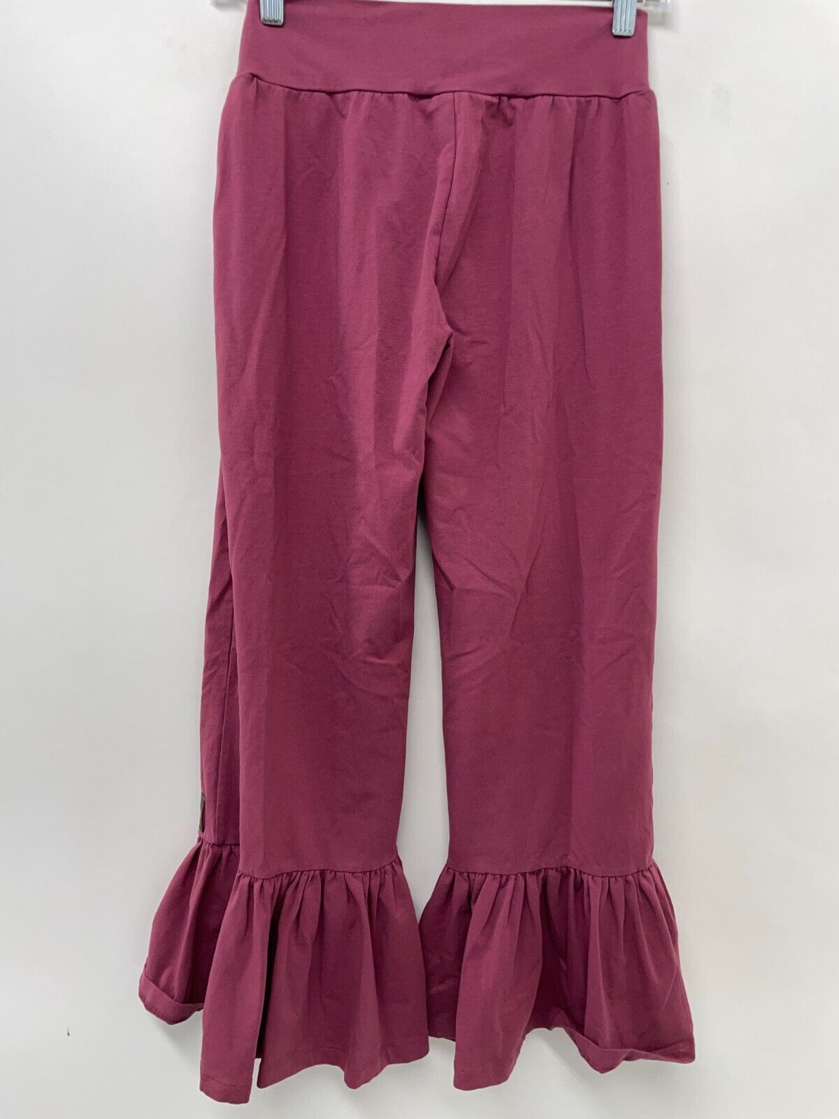 Matilda Jane Womens S Syllabus Big Ruffle Mauve Plum Flare Capri Leggings Pants