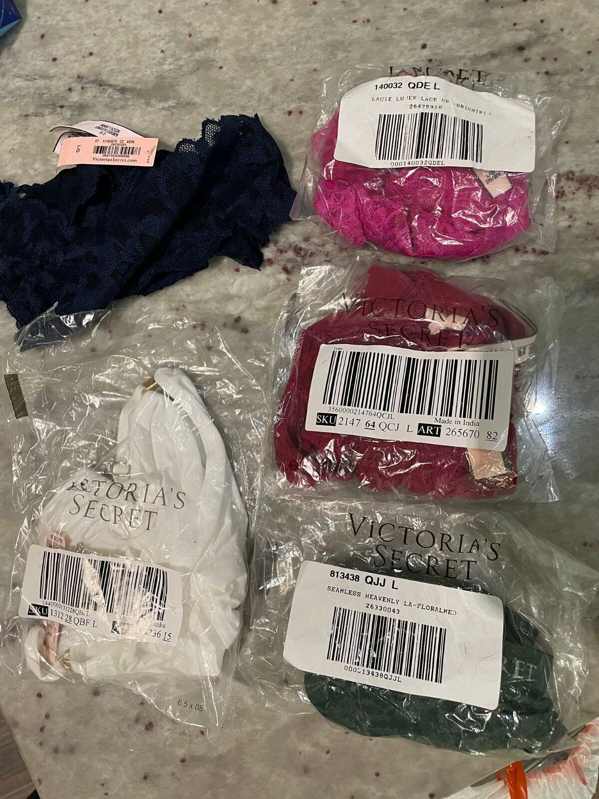 Lot of 5 Random Victoria's Secret Very Sexy Panties Underwear Thong Cheeky