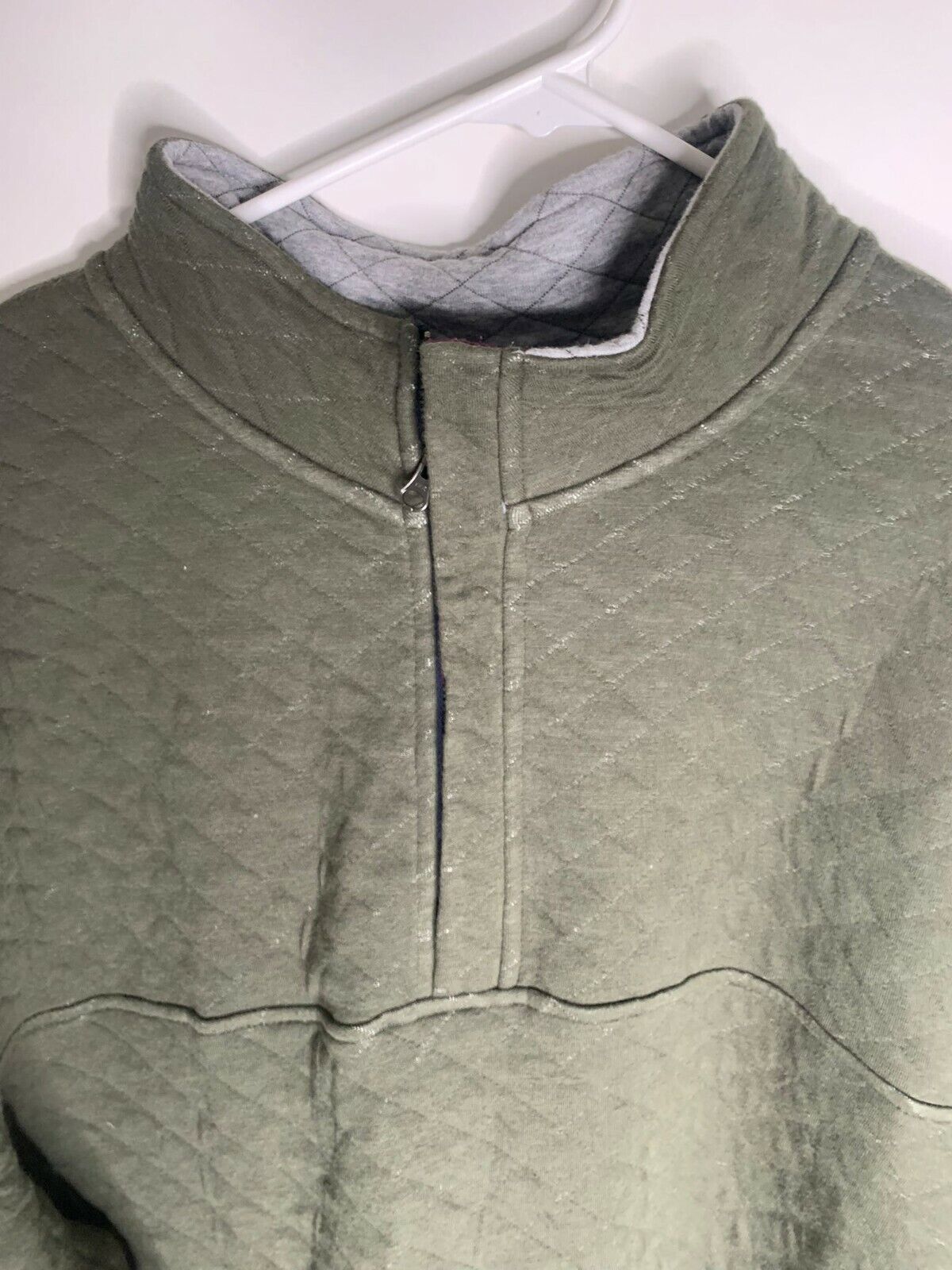 Tailor Vintage Mens Quilted Quarter Zip Pullover Sweater Sweatshirt Knit Jacket