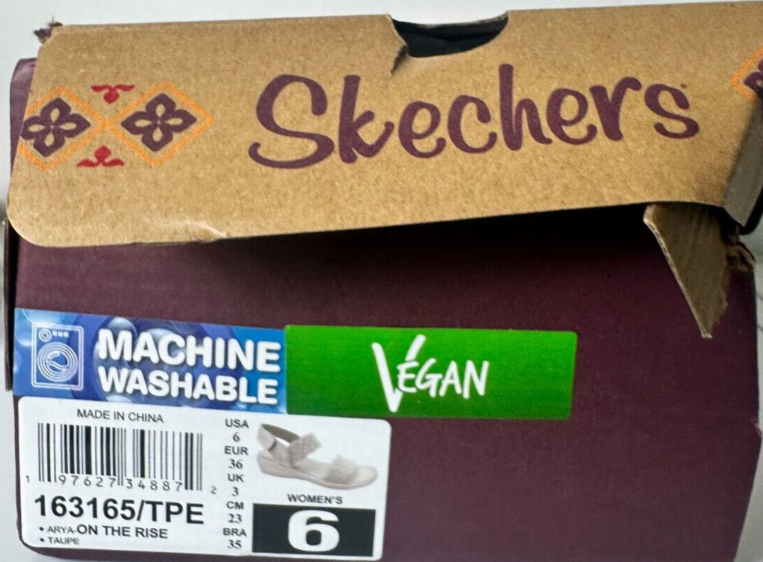 Skechers Women's 6 Arya - On The Rise Scalloped Knit Sling Sandals 163165/TPE