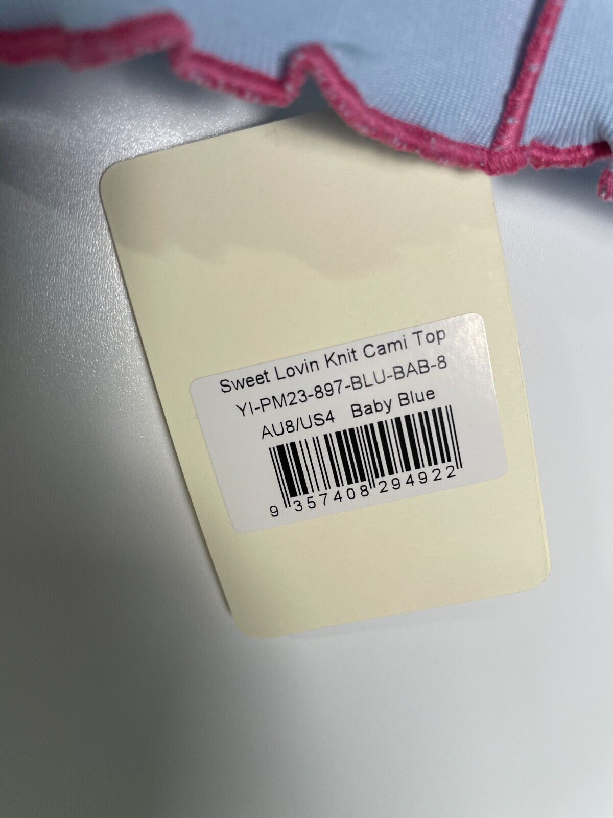 Peppermayo Women's 4 Sweet Lovin Knit Cropped Cami Top Baby Blue PM23-897