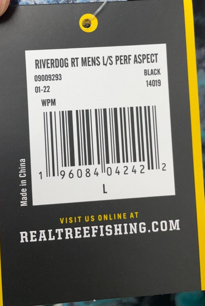 Realtree Men L Aspect Cenote Long Sleeve Performance Fishing T Shirt Riverdog