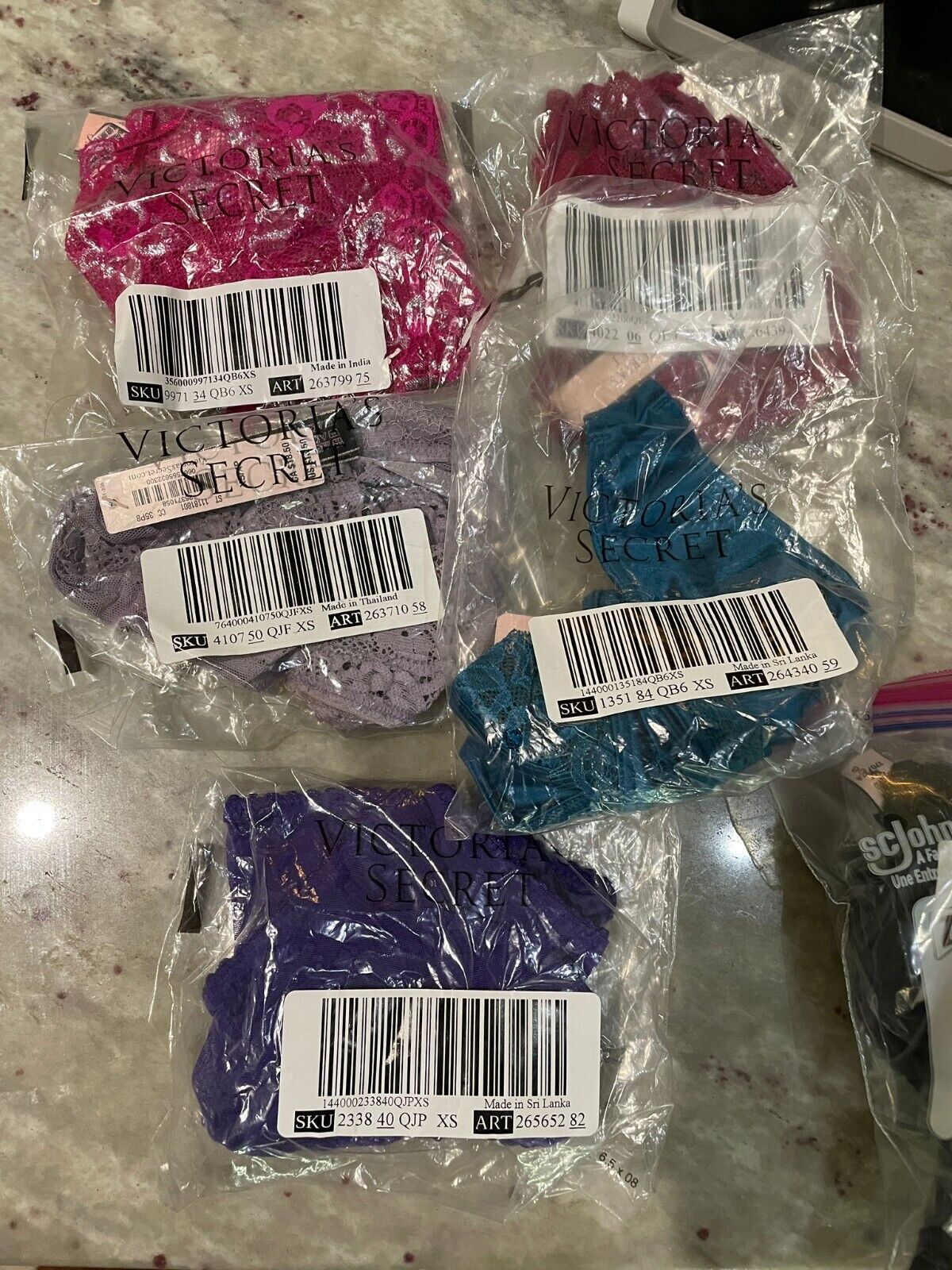 Lot of 5 Random Victoria's Secret Very Sexy Panties Underwear Thong Cheeky