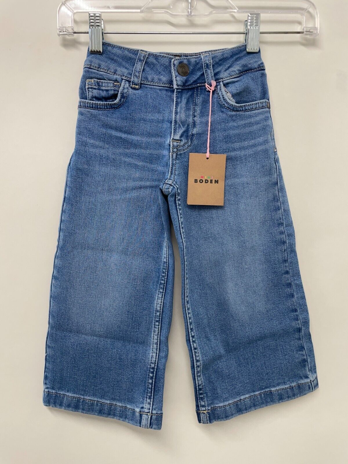 Boden Girls 4 Straight Leg Flare Jeans Light Denim Cropped Blue 5 Pockets G3553