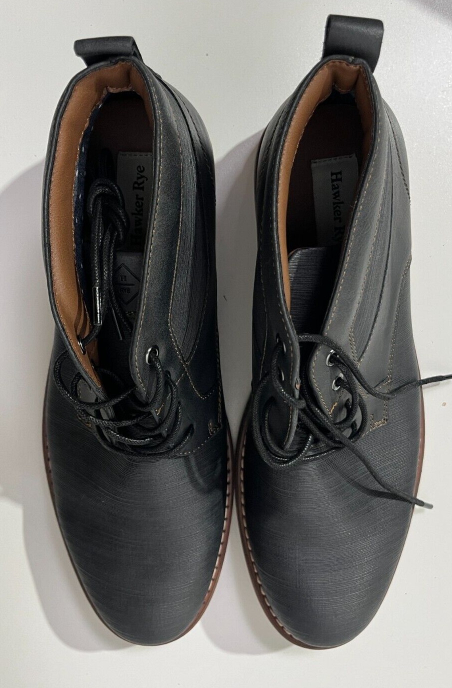 Hawker Rye Men's 10 Contrast Stitch Leather Chukka Boots Frausen Dress Shoes