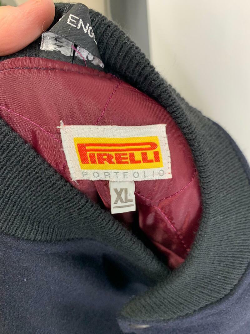 Pirelli Portfolio Mens XL Wool Varsity Bomber Letterman Jacket Racing Tires