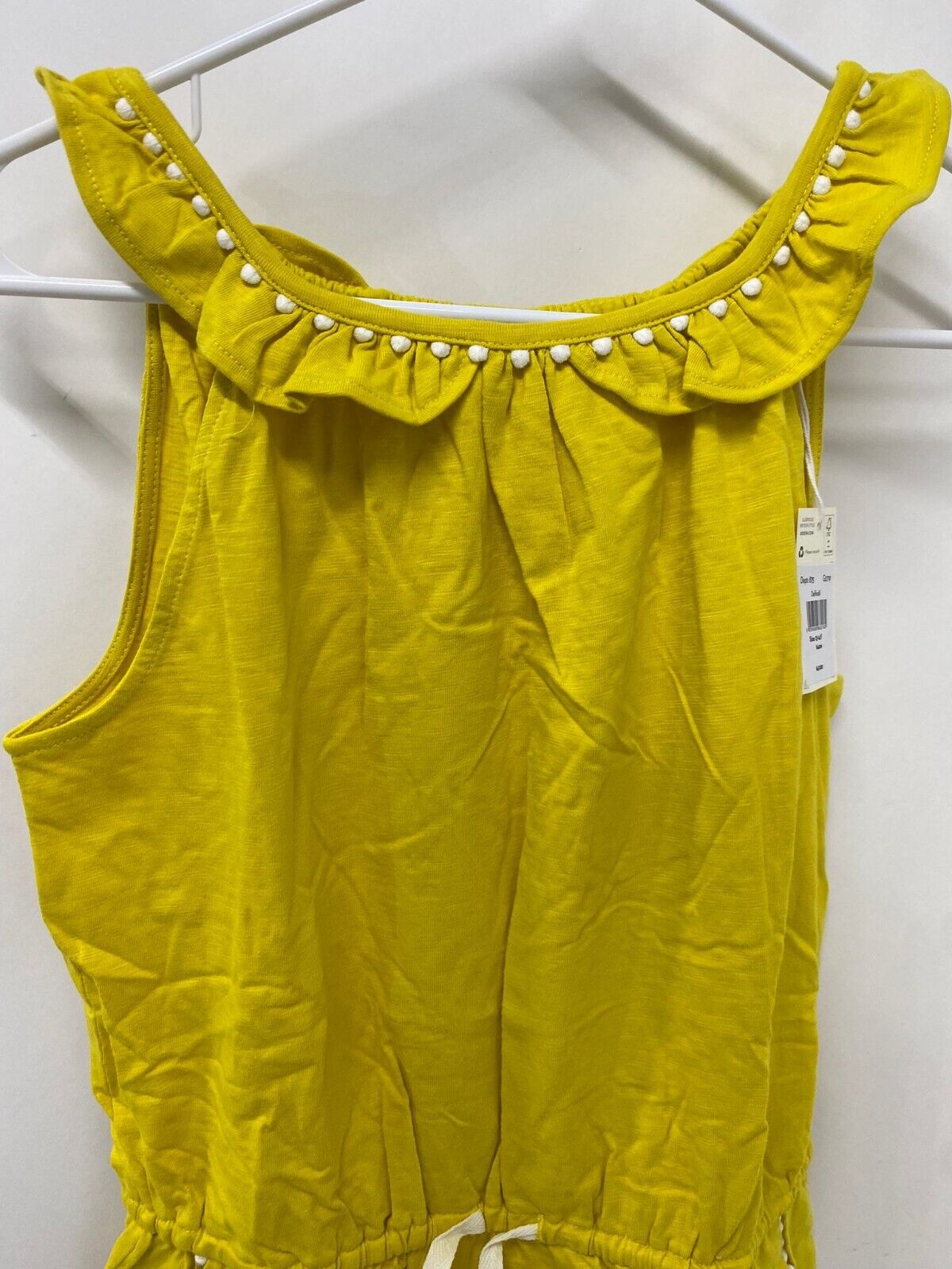 Boden Girls 13/14Y G2719 Charlie Pom Jersey Romper Daffodil One Piece Cotton