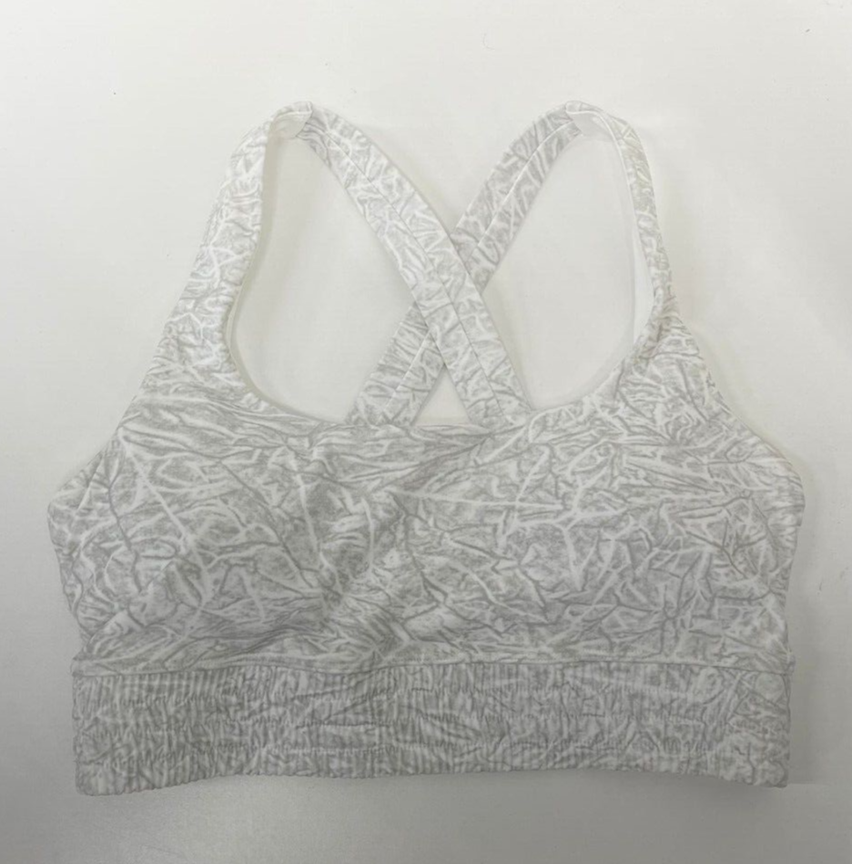 Zyia Active Womens 6-8 Sports Bra & Knife Waisted 7/8 Legging Set Pewter Fog Gym