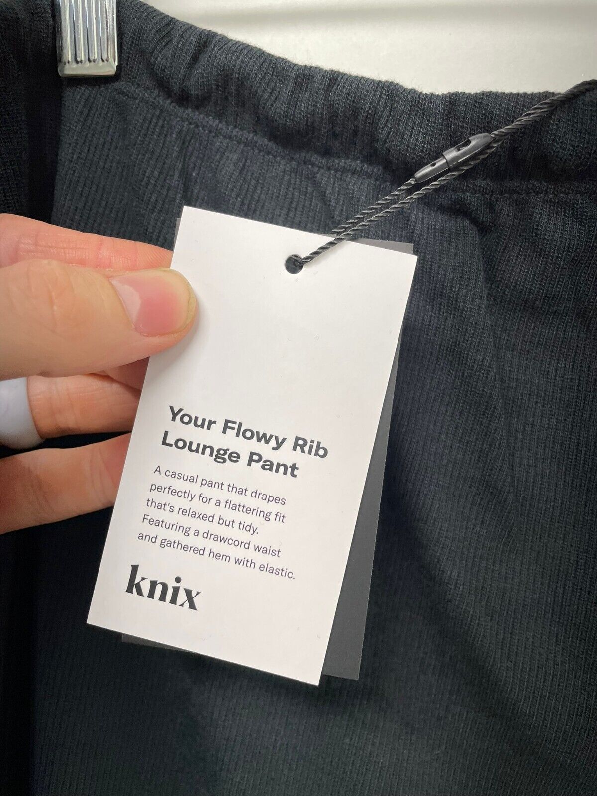 Knix Womens XXXL Flowy Softly Rib Lounge Pant Pajama Black Drawstring Pull On