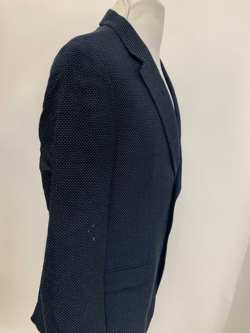 Emporio Armani Mens 46R Navy Blue Geometric Dot Blazer Sport Coat Jacket 44R