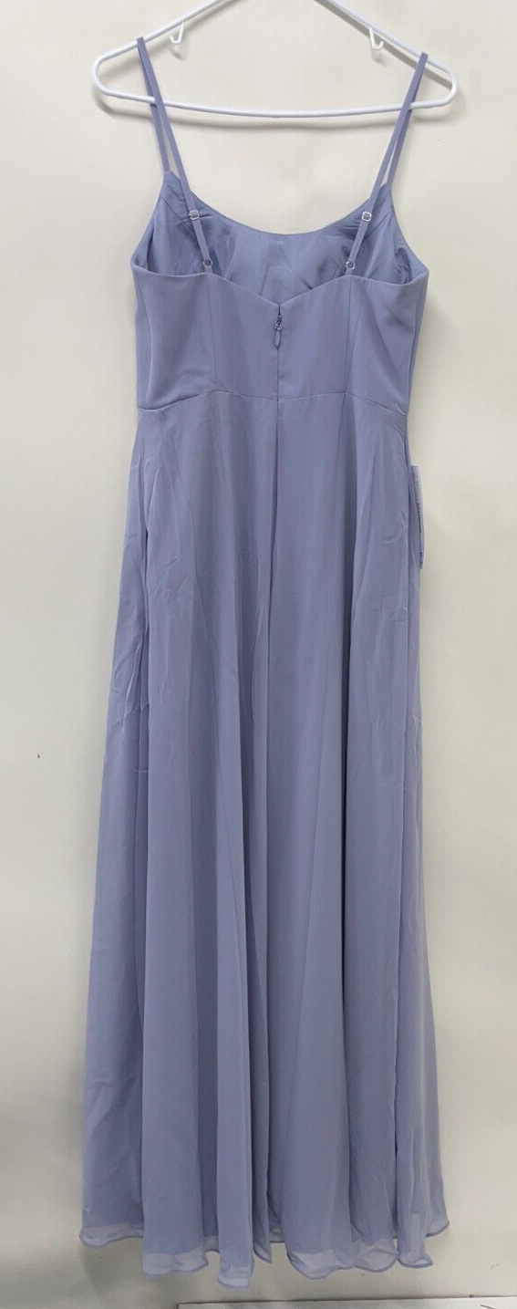 Azazie Moira A-Line Dress Womens A8 Dusty Lavender Chiffon Floor-Length Leg Slit
