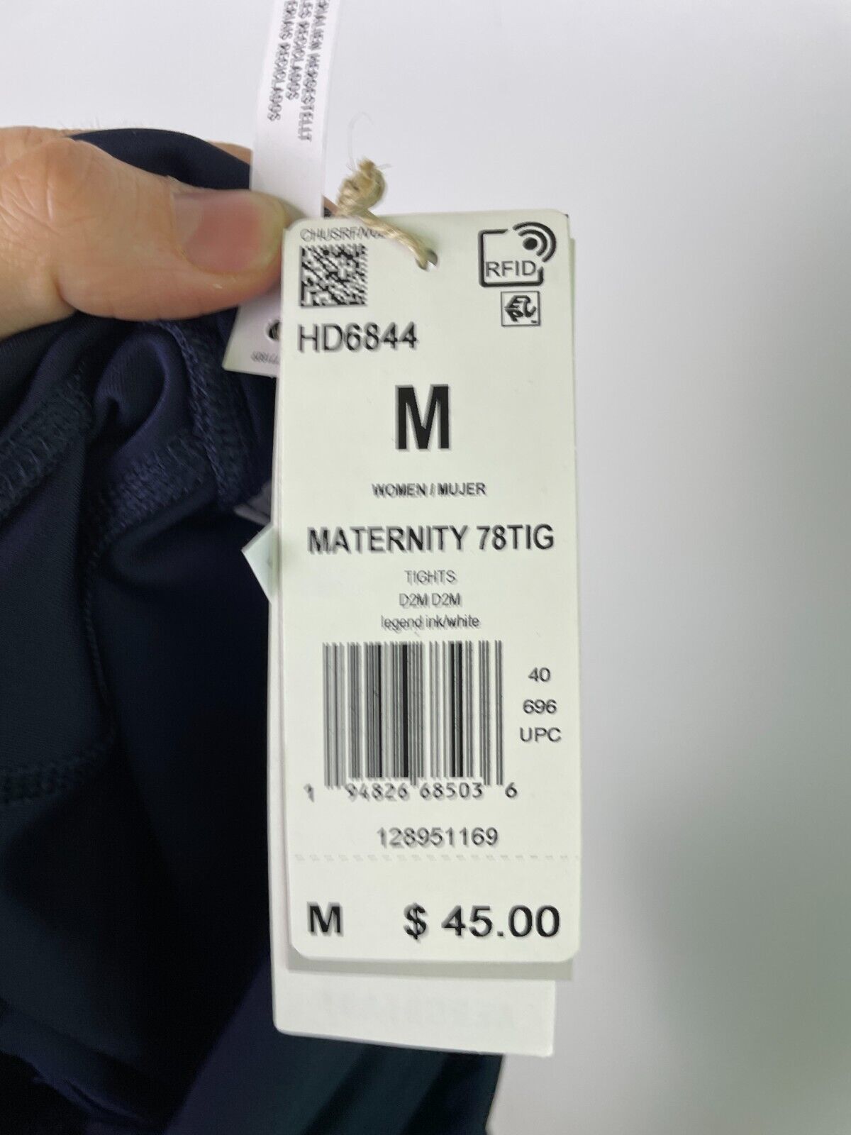 Adidas Aeroready Maternity Designed to Move 7/8 Leggings Size M Navy HD6844