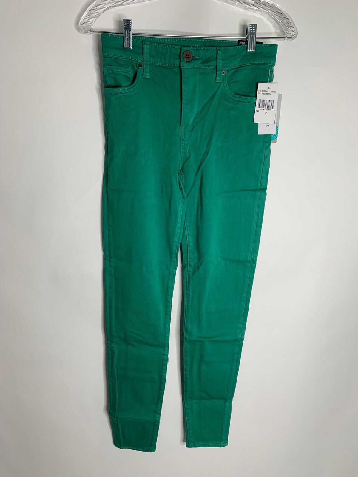 Kut from the Kloth Womens 2 Peacock Green High Rise Ankle Skinny Jeans Bhody