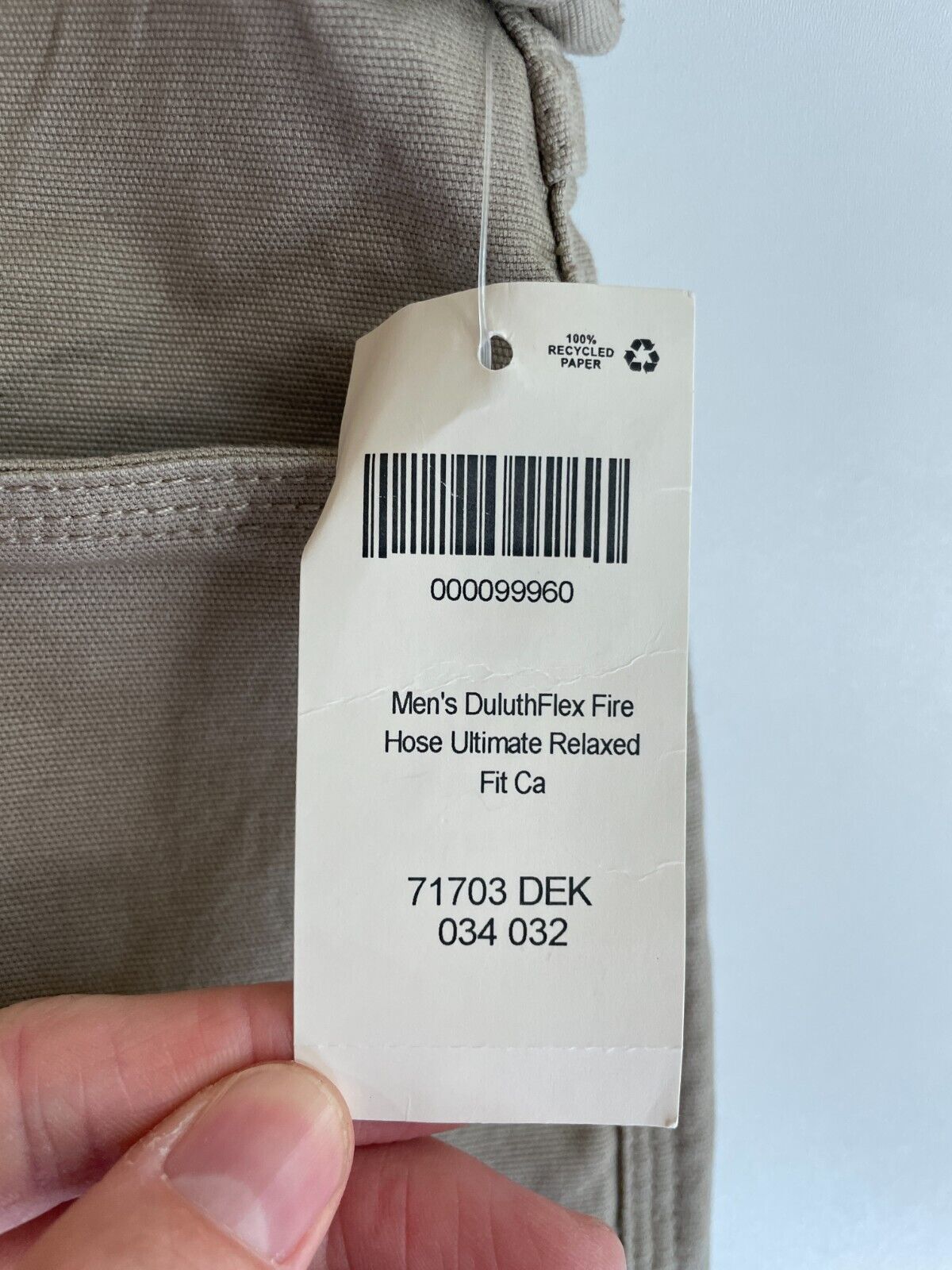 Duluth Men 34/32 DuluthFlex Fire Hose Ultimate Relaxed Fit Cargo Pants Tan 71703