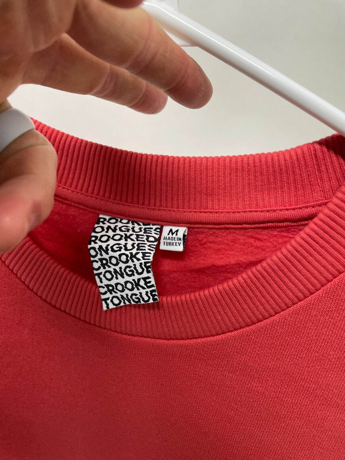 Crooked Tongues Men M Sweatshirt with Logo Detail Multi Red Colorblock 106378677