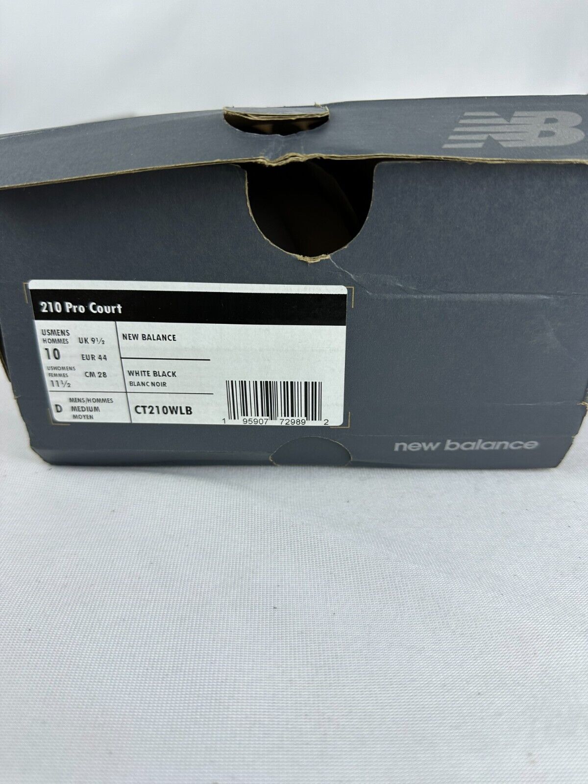 New Balance 210 Mens 10 Pro Court White Black Skateboarding Shoes CT210WLB