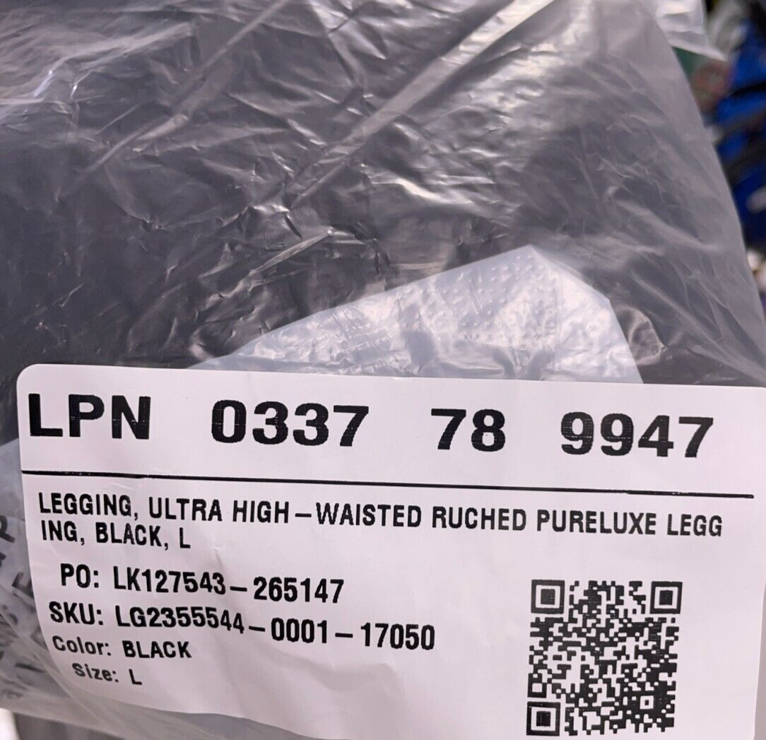 Fabletics Women's L PureLuxe Ultra High Waisted Ruched Legging Black Stretch NWT